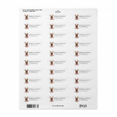Franse Bulldog Hond Retouradreslabels Etiket (Full Sheet)