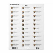 Franse Bulldog Hond Retouradreslabels Etiket (Full Sheet)