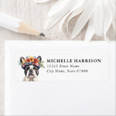 Franse Bulldog Hond Retouradreslabels Etiket (Insitu)