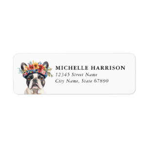 Franse Bulldog Hond Retouradreslabels Etiket