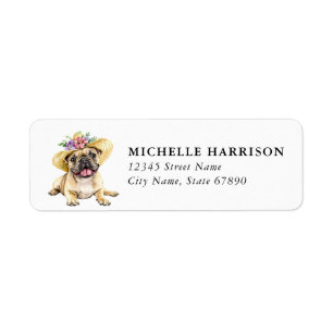 Franse Bulldog Hond Retouradreslabels Etiket
