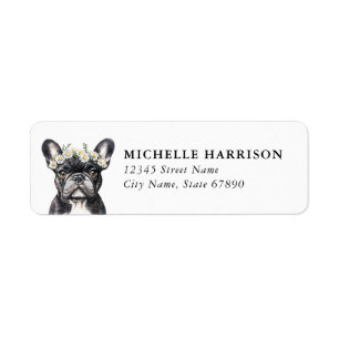Franse Bulldog Hond Retouradreslabels Etiket