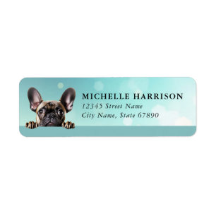 Franse Bulldog Hond Retouradreslabels Etiket