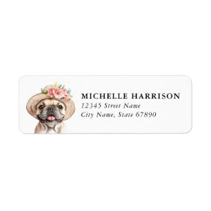 Franse Bulldog Hond Retouradreslabels Etiket