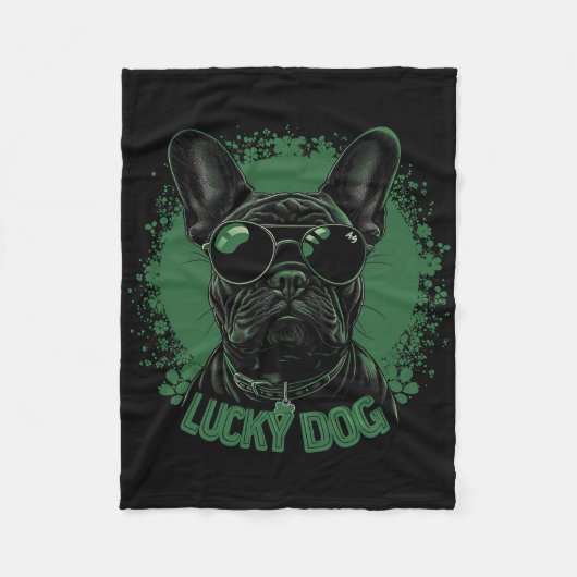 Franse Bulldog Hond - St. Patrick's Day Saint Padd Fleece Deken (Voorkant)