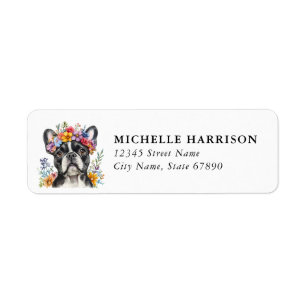 Franse Bulldog Honden Retouradreslabels Etiket