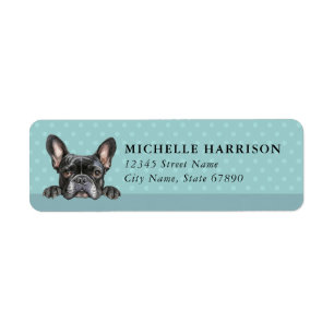Franse Bulldog Honden Retouradreslabels Etiket