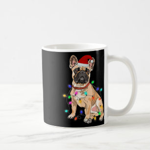 Franse Bulldog Hondenliefhebber kerstboom lichten Koffiemok