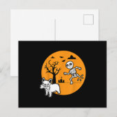 Franse Bulldog Hondenskelet Bot Halloween Kostuum Feestdagenkaart (Voorkant / Achterkant)