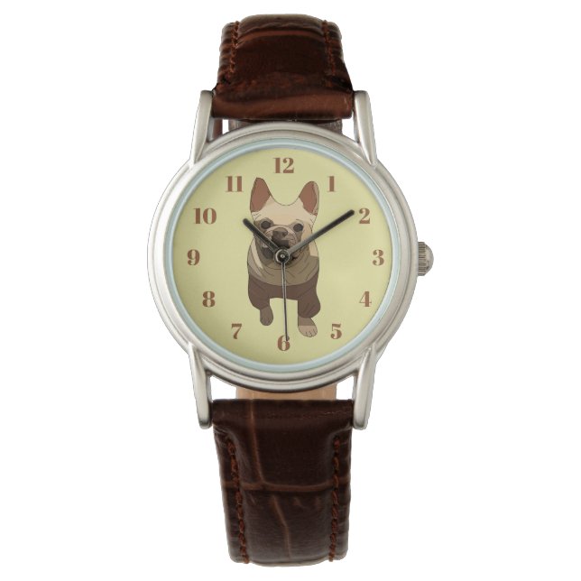 Franse Bulldog Horloge (Voorkant)