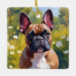 Franse Bulldog | Huisdier Schilderij Hond Kunst Keramisch Ornament