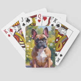 Franse Bulldog | Huisschilderij Hond Kunst Pokerkaarten