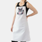 Franse Bulldog I Heart Mom Tattoo Schort (Insitu)