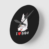 Franse Bulldog I Love Boba Bubble Milk Tea Dog Cut Ronde Klok (Hoek)