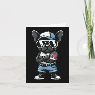 Franse Bulldog I Love Dad Funny Dog Tattoo Kaart
