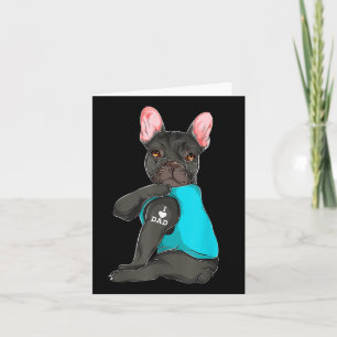Franse Bulldog I Love Dad Tattoo Kleding, Dog Dad Kaart