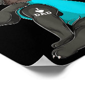 Franse Bulldog I Love Dad Tattoo Kleding, Dog Dad Poster (Hoek)