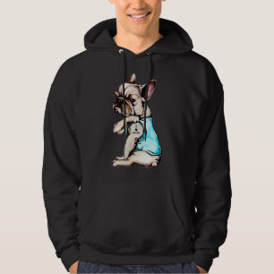 Franse Bulldog I Love Mam Tattoo Bulldog mama Hoodie