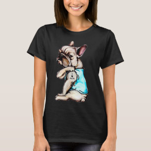 Franse Bulldog I Love Mam Tattoo Bulldog mama T-shirt