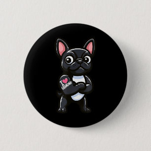 Franse Bulldog Ik hou van oma Funny Dog Tattoo Ronde Button 5,7 Cm