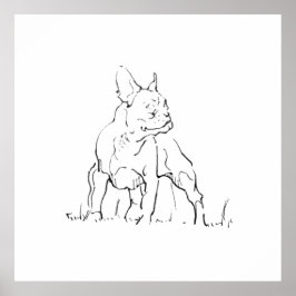 Franse Bulldog Illustratie - Hondenmoeder Poster