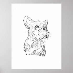 Franse Bulldog Illustratie, Persoonlijk Poster