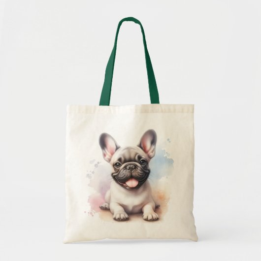 Franse Bulldog in aquarel Tote Bag (Voorkant)
