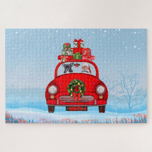 Franse Bulldog In Auto Met Kerstman Legpuzzel