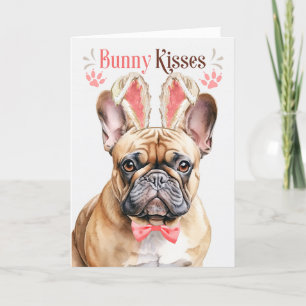 Franse Bulldog in Bunny Ears voor Pasen Feestdagen Kaart