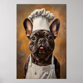 Franse Bulldog in Chefkoker Poster, Huisdierposter Poster