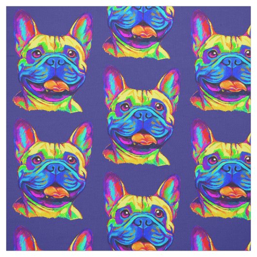 Franse Bulldog in Colors Stof (Swatch)