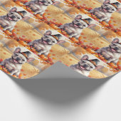 Franse Bulldog in de herfst verlaat Thanksgiving k Cadeaupapier (Hoek)