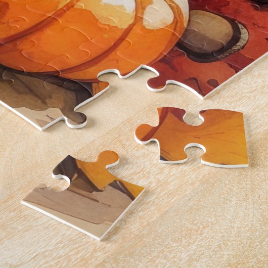Franse Bulldog in de herfst verlaat Thanksgiving k Legpuzzel (Zijkant)