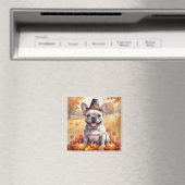 Franse Bulldog in de herfst verlaat Thanksgiving k Magneet (Insitu (Vaatwasser))