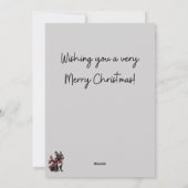 Franse Bulldog in de Sneeuw Kerstkaart (Achterkant)