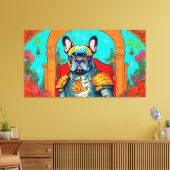 Franse Bulldog In De Tuin Van Aardse Lusten 5 Canvas Afdruk (Insitu (Woonkamer))