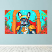 Franse Bulldog In De Tuin Van Aardse Lusten 5 Canvas Afdruk (Insitu (Houten vloer))