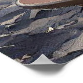 Franse Bulldog in een café in Parijs Whimiscal Poster (Hoek)