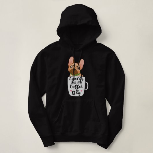 Franse Bulldog in een koffiekop Hoodie (Design voorkant)