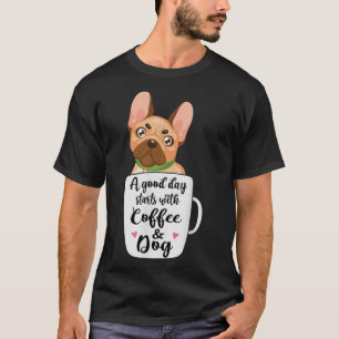 Franse Bulldog in een koffiekop T-shirt