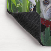 Franse Bulldog in een Nederlandse tulpentuin Muismat (Hoek)