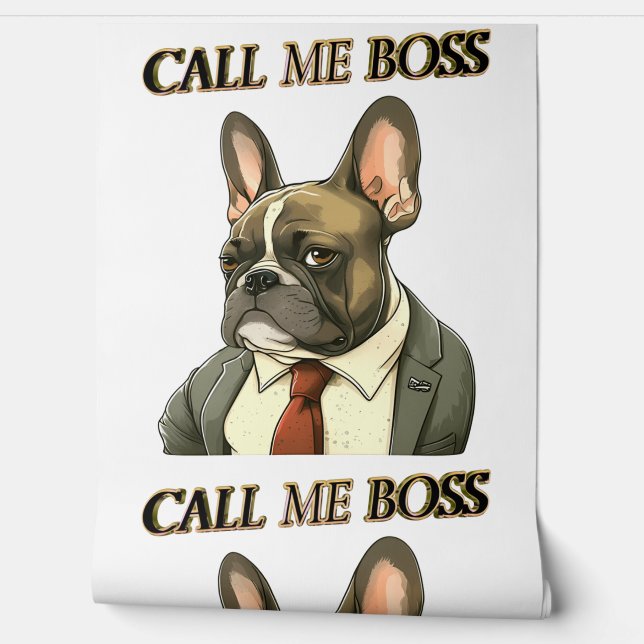 Franse Bulldog in een pak Behang (Afrollen)