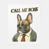 Franse Bulldog in een pak Fleece Deken (Voorkant)