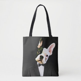 Franse Bulldog in een Tuxedo-Canvas tas