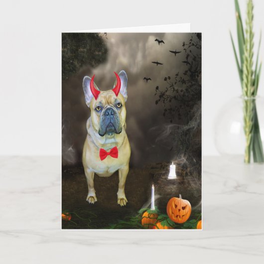 Franse Bulldog in Halloween-kostuum Kaart (Voorkant)