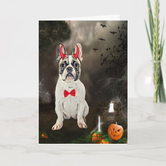 Franse Bulldog in Halloween Kostuum  Kaart (Voorkant)