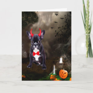 Franse Bulldog in Halloween kostuum Kaart