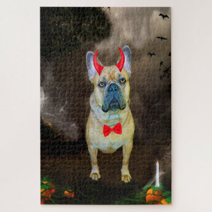 Franse Bulldog in Halloween kostuum Legpuzzel