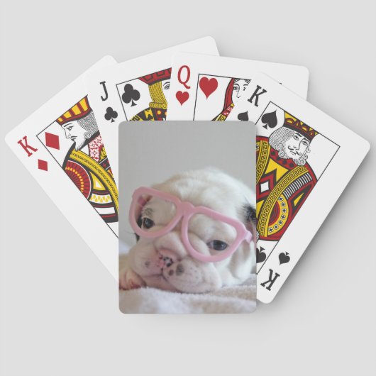 Franse Bulldog in Hart Bril Pokerkaarten (Achterkant)