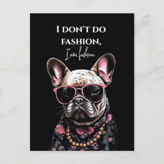 Franse bulldog in Hawaïaans shirt en zonnebrillen Briefkaart